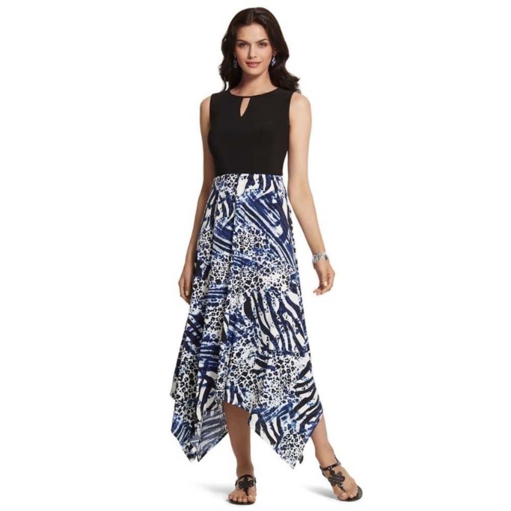 $129 Chicos animal print midi dress 0=small 4/6